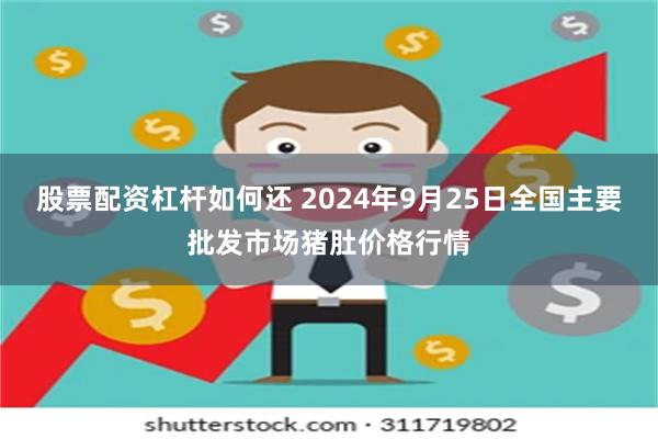 股票配资杠杆如何还 2024年9月25日全国主要批发市场猪肚价格行情